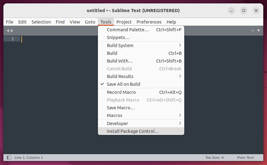Install Package Control in Sublime Text