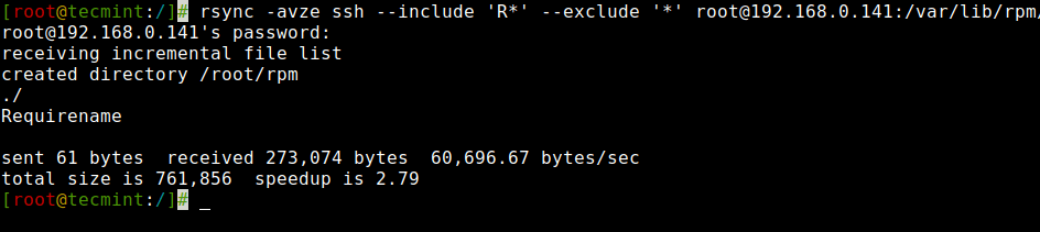 Rsync Include and Exclude Files