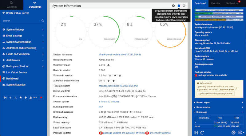 Virtualmin - Open Source Web Hosting Control Panel