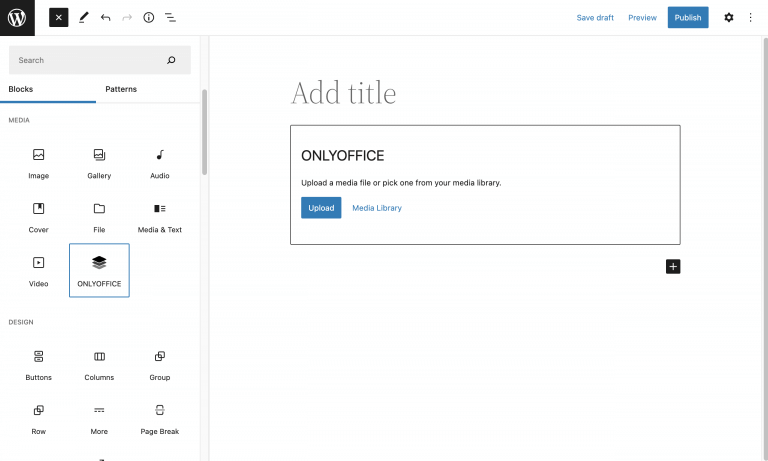 WordPress Add Blocks Using OnlyOffice
