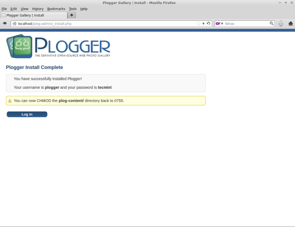 Plogger Installation Completes