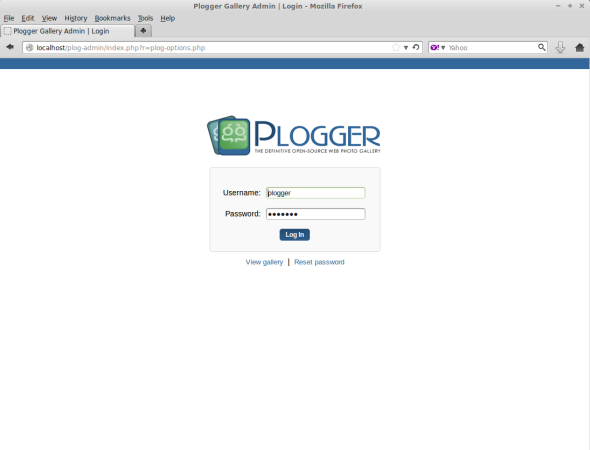 Plogger Admin Login