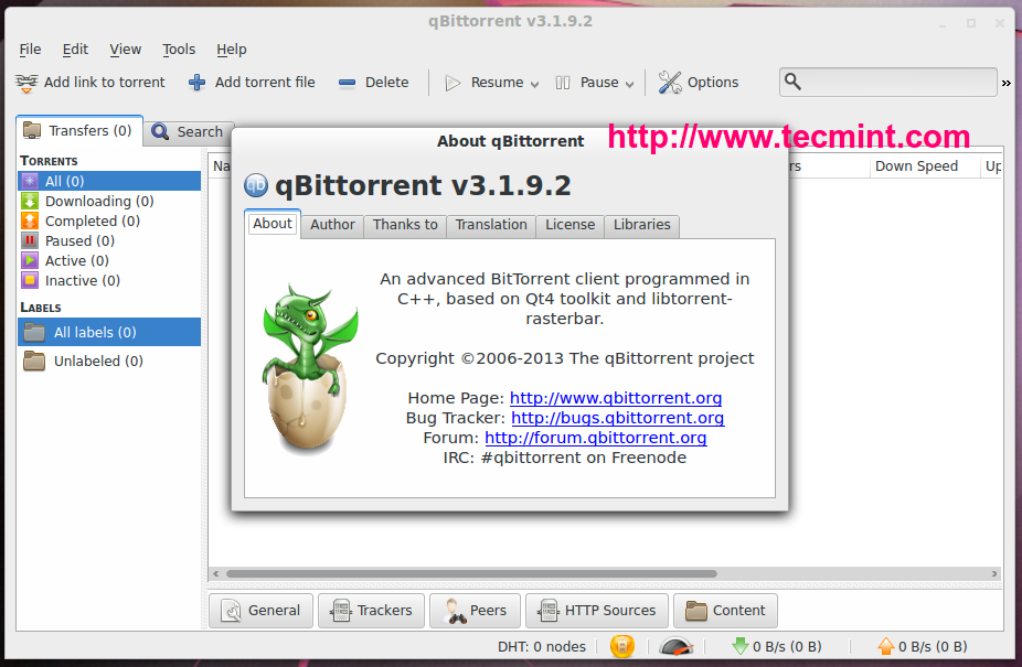 About qBittorrent v3.1.0