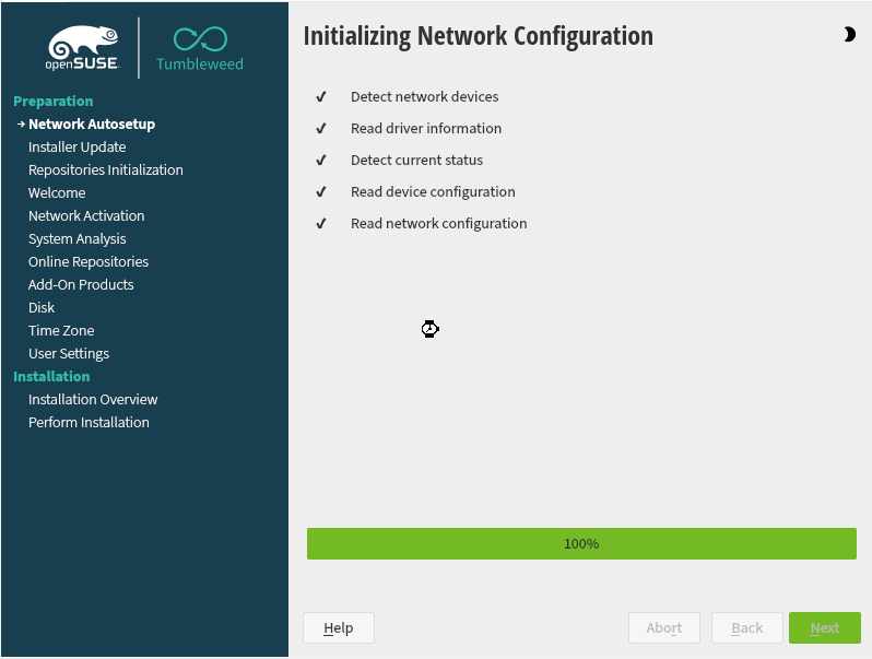 openSUSE Network Initialization