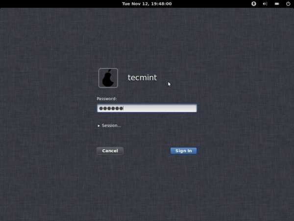 Pear OS 8 Login Screen