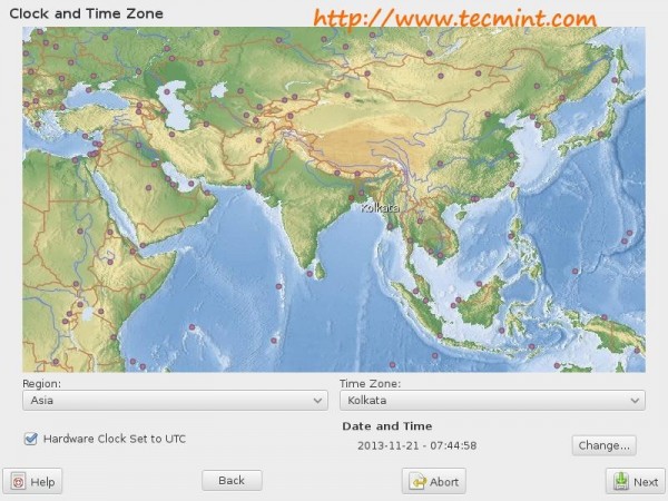Select Time Zone