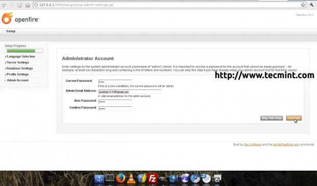 Openfire Administration Account