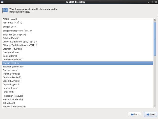 CentOS 6.10 Installationssprache