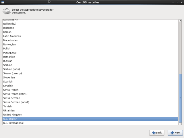  Distribución del teclado CentOS 6.10