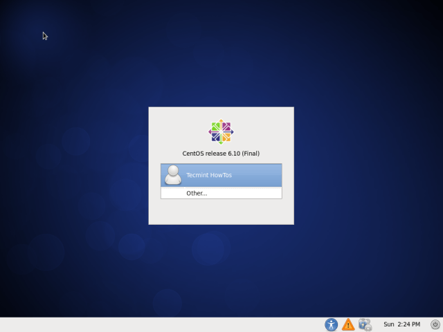 CentOS 6.10 Login