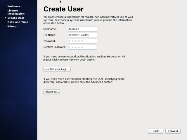  Cuenta de usuario de CentOS 6.10