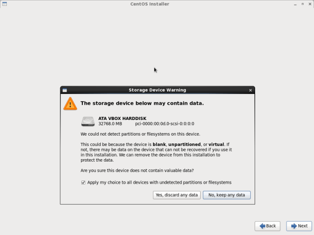 CentOS 6.10 Storage Device Warning