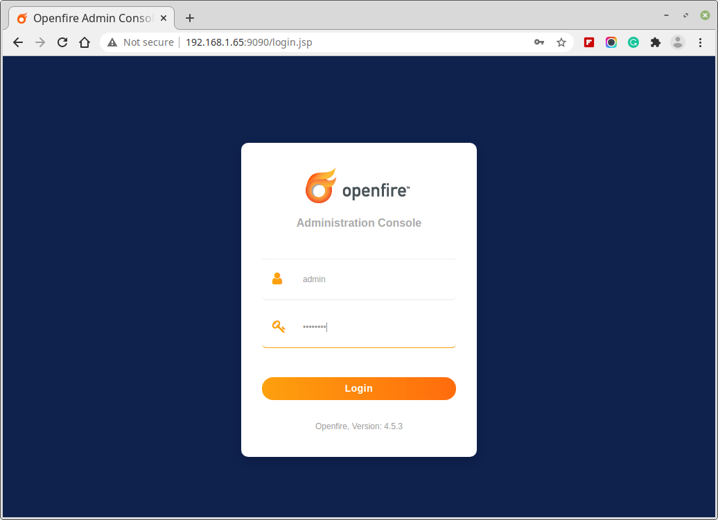 Openfire Admin Login