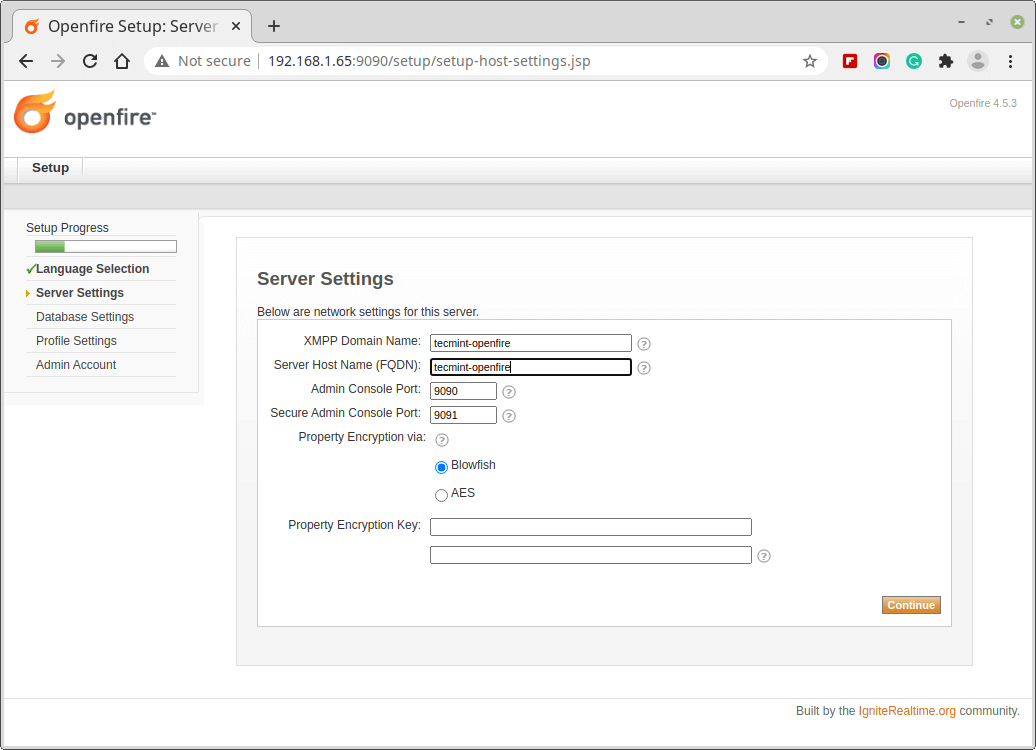 Openfire Server Settings