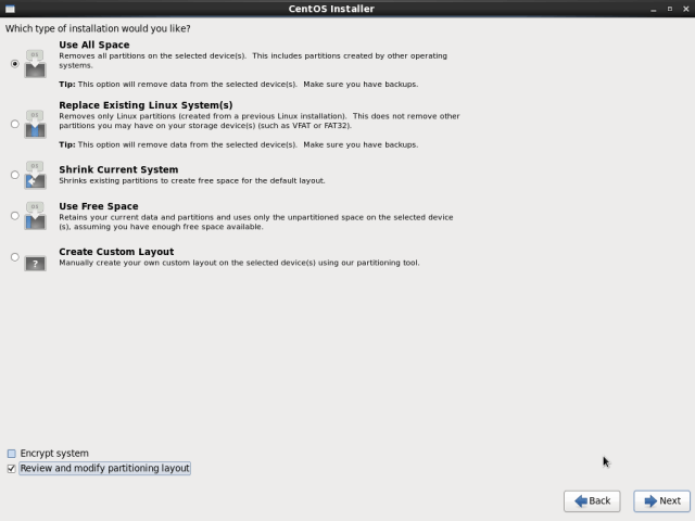 Select CentOS 6.10 Installation Type