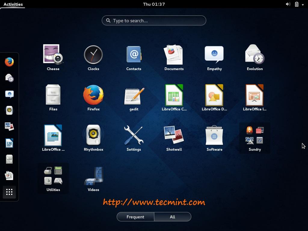 Fedora 20 Desktop Screen