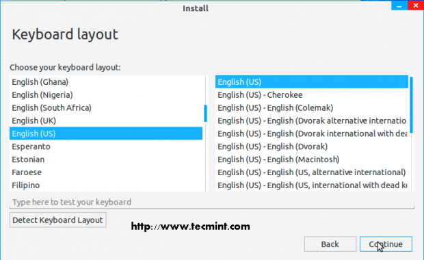 Select Keyboard Layout