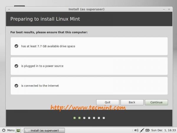 Preparing Linux Mint Installation