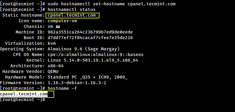 Server-Hostname prüfen
