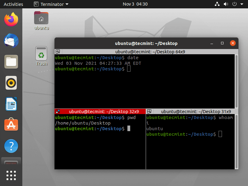 Ocultar la barra de desplazamiento del terminal de Linux