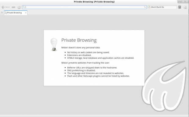 Midori Private Browsing