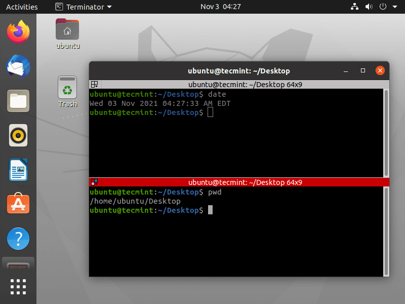 Compartir ventana de terminal de Linux