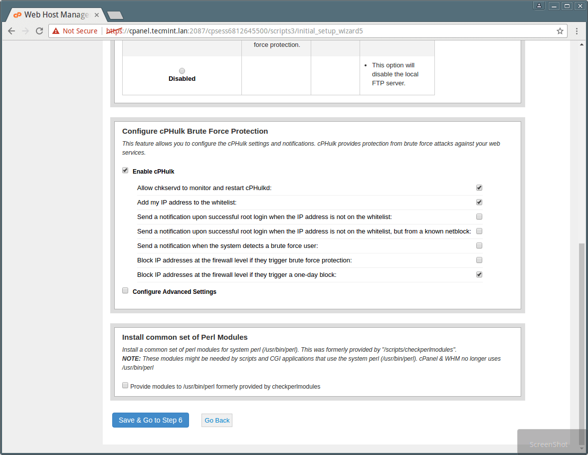 cPanel WHM Brute Force Protection