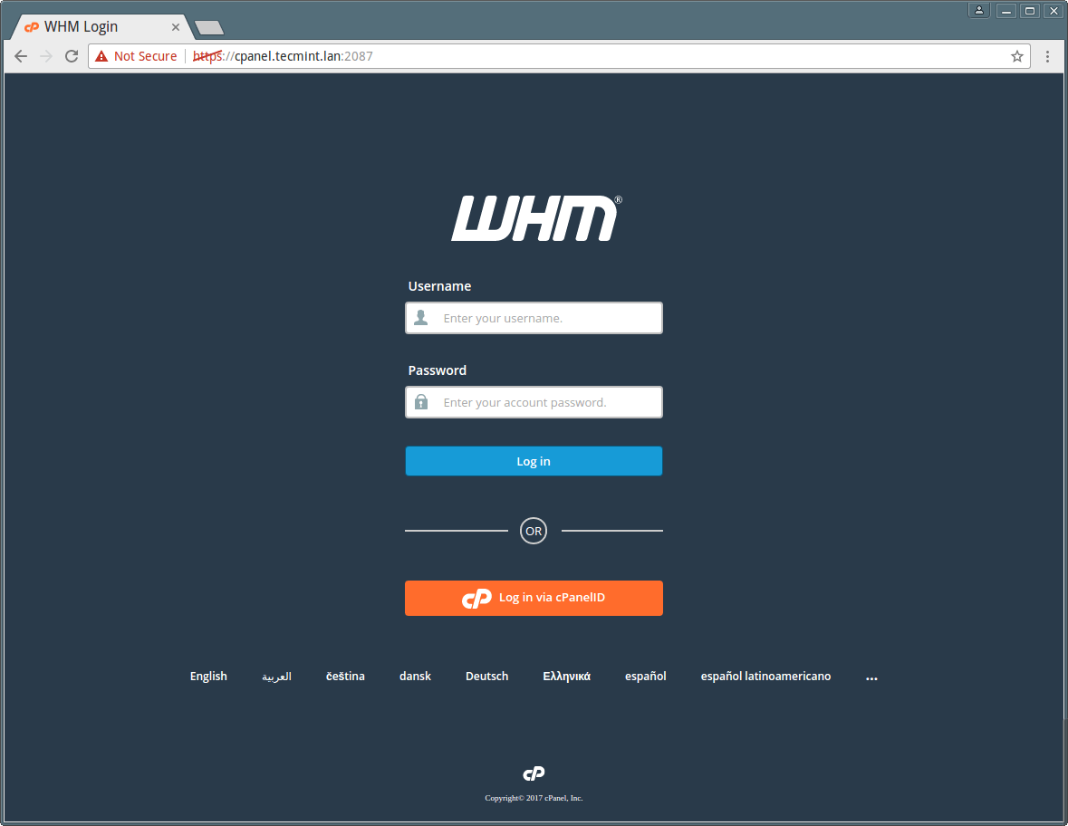 cPanel WHM Login