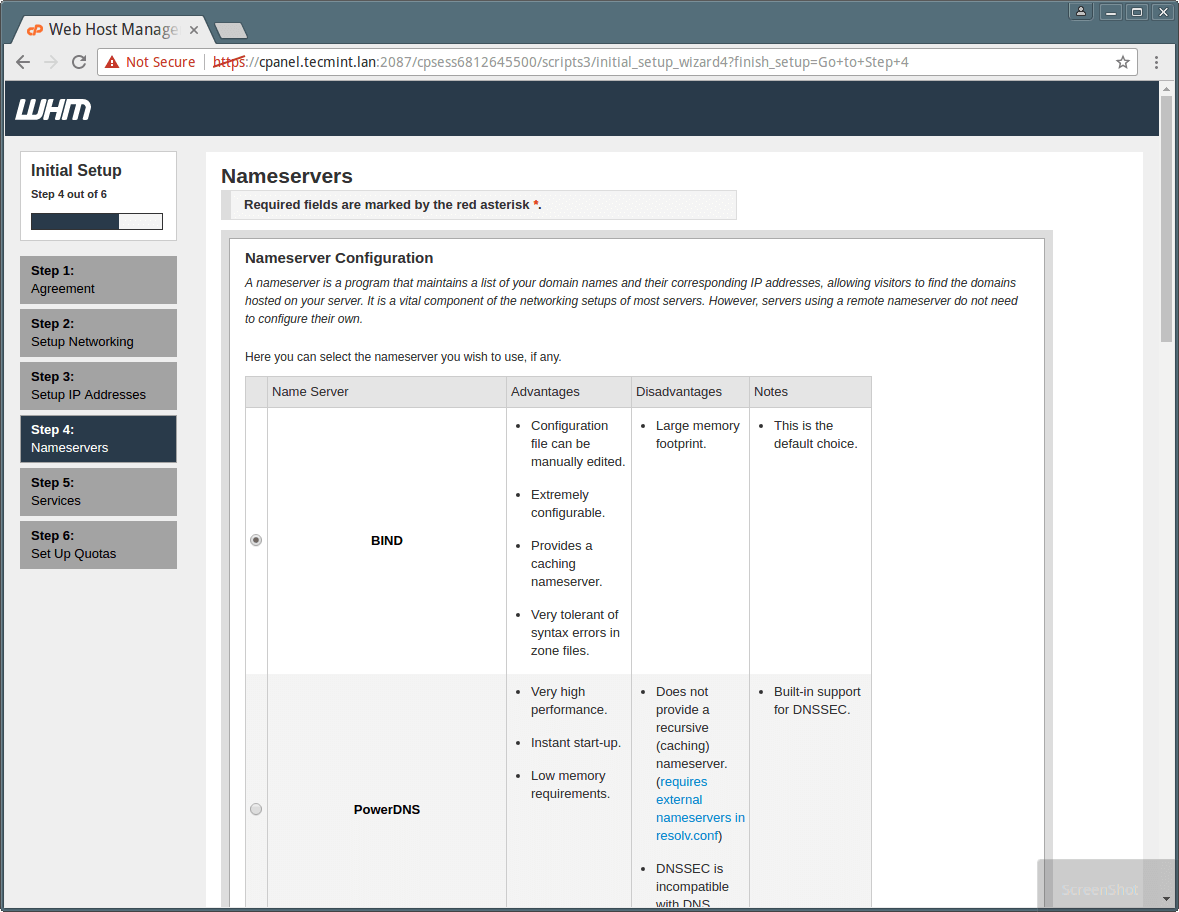 cPanel WHM Setup Name Servers