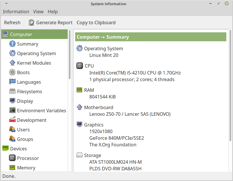 Linux System Hardware Information