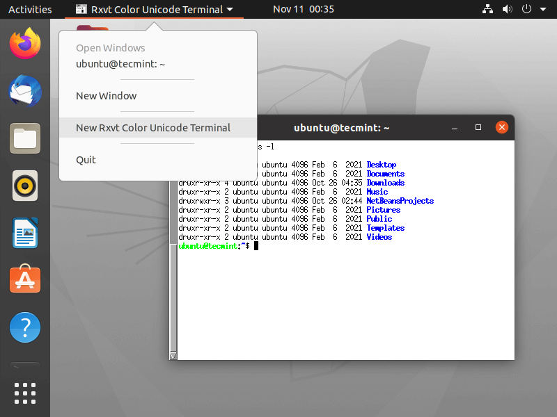 Rxvt Terminal for Linux