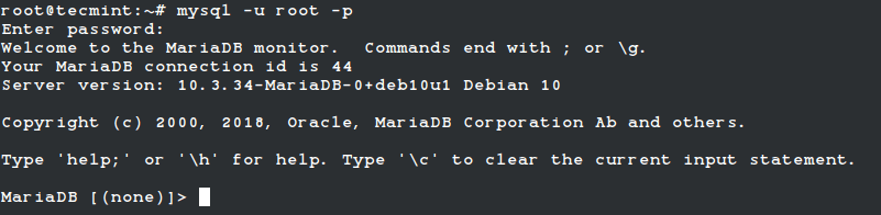 Connect MariaDB in Debian