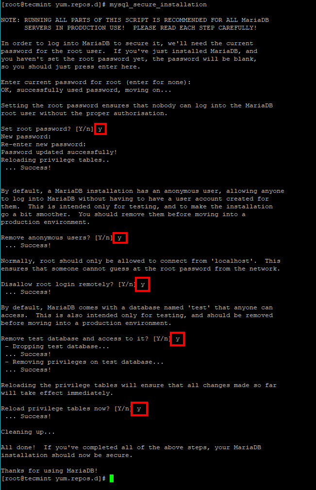 Secure MariaDB Server in RHEL