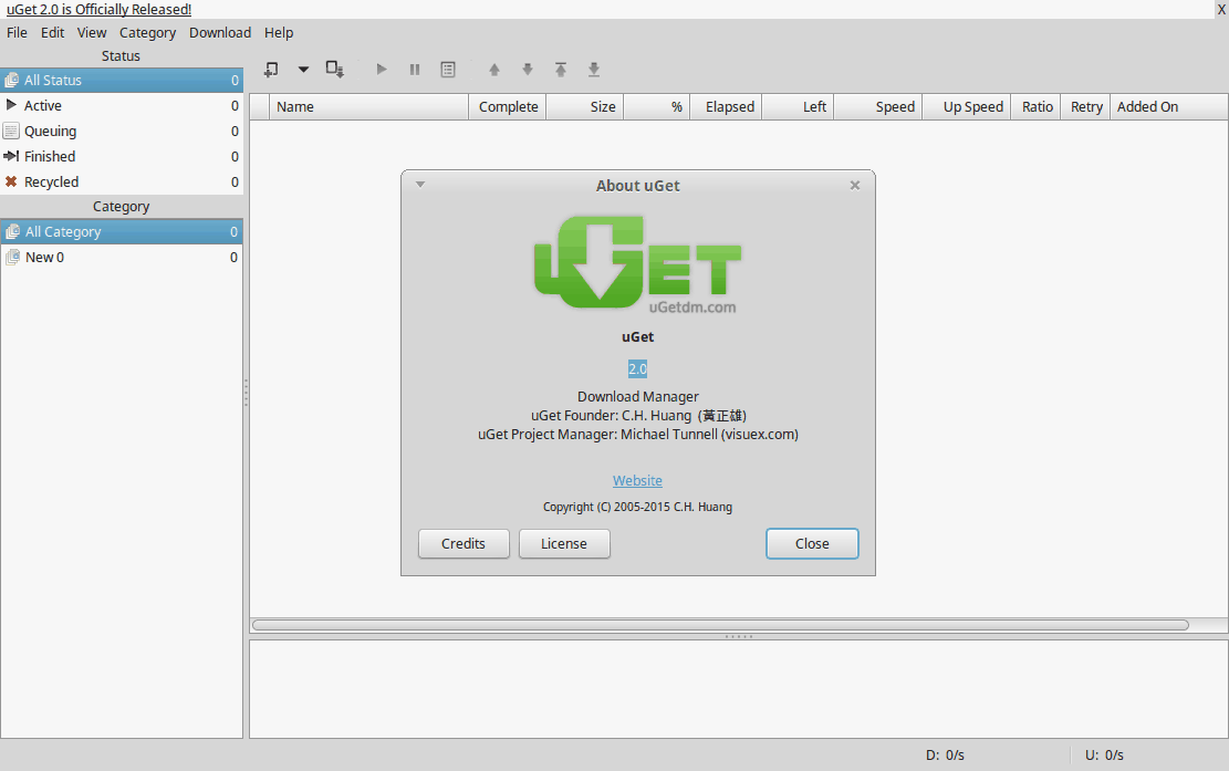  uGet Versión: 2.0 