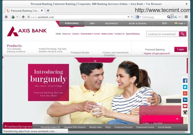 Browsing a Banking Site