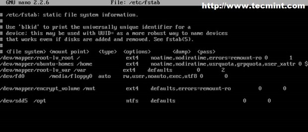 Add NTFS Partition in fstab