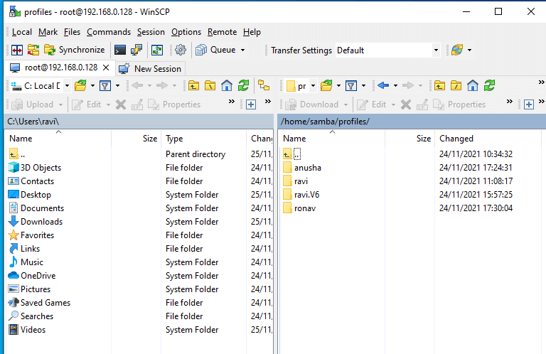 Perfiles de usuario de Samba