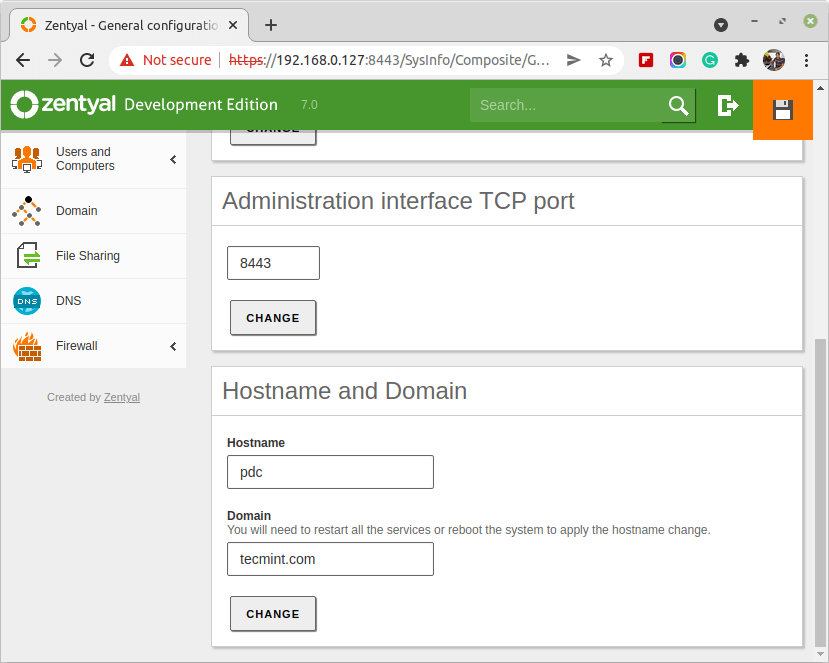 Set Host and Domain Name