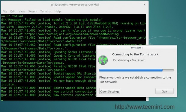 Starting Tor Browser