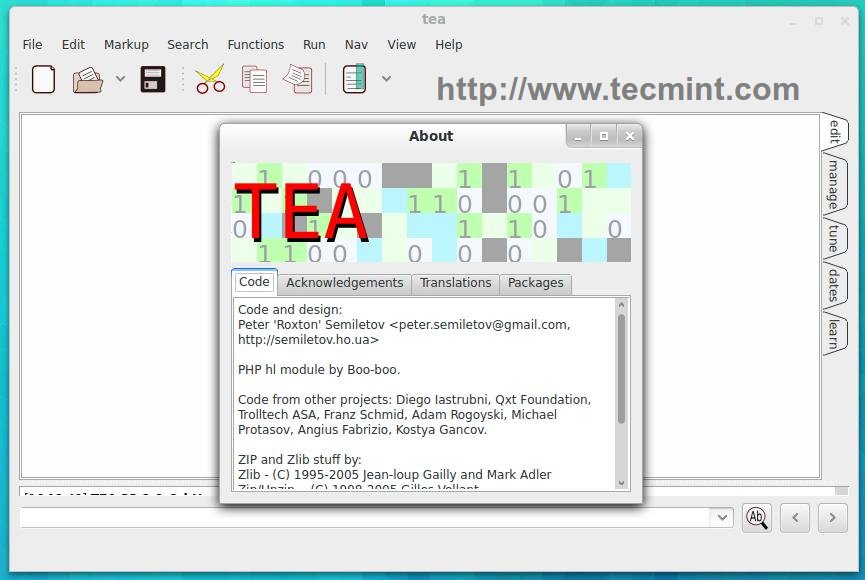 Tea Editor for Linux