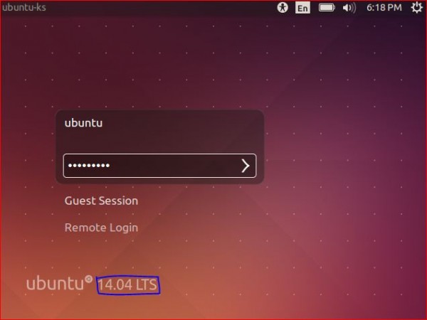 Ubuntu 14.04 Login Screen