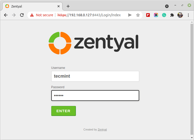 Zentyal Admin Login