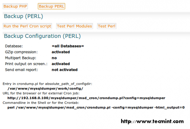  Seleccione Backup Perl 