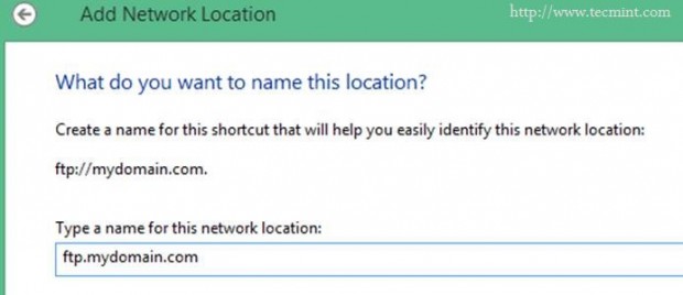 Enter Network Location