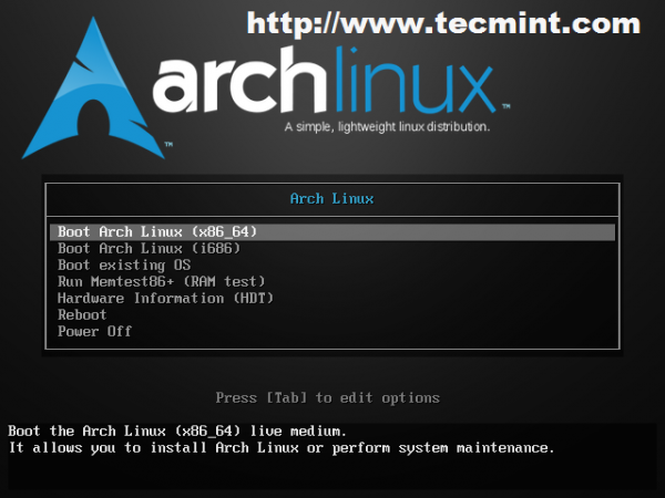 Boot Arch Linux