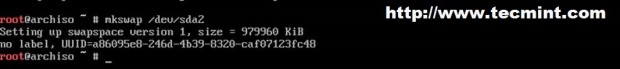 Initialize SWAP Partition