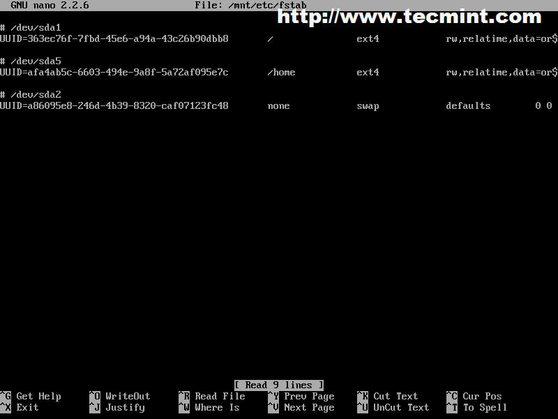 Generate fstab File | Tecmint: Linux Howtos, Tutorials & Guides