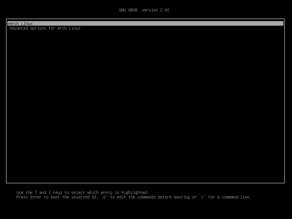 Arch Linux Grub-Menü