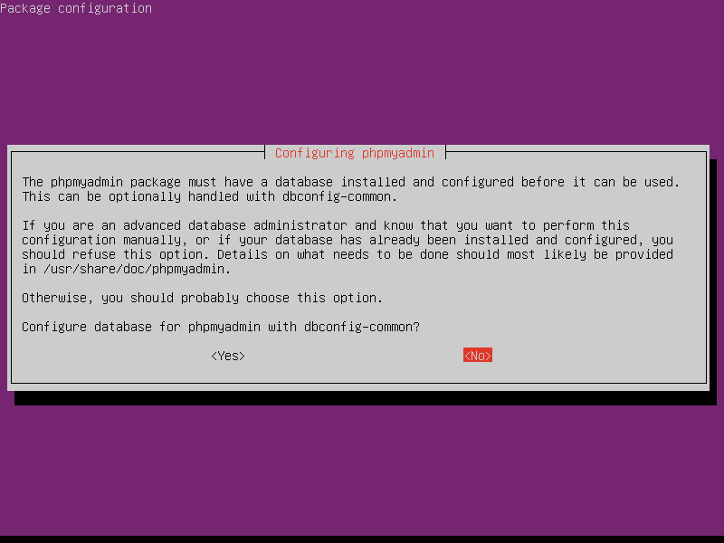 Configure Database for PhpMyAdmin