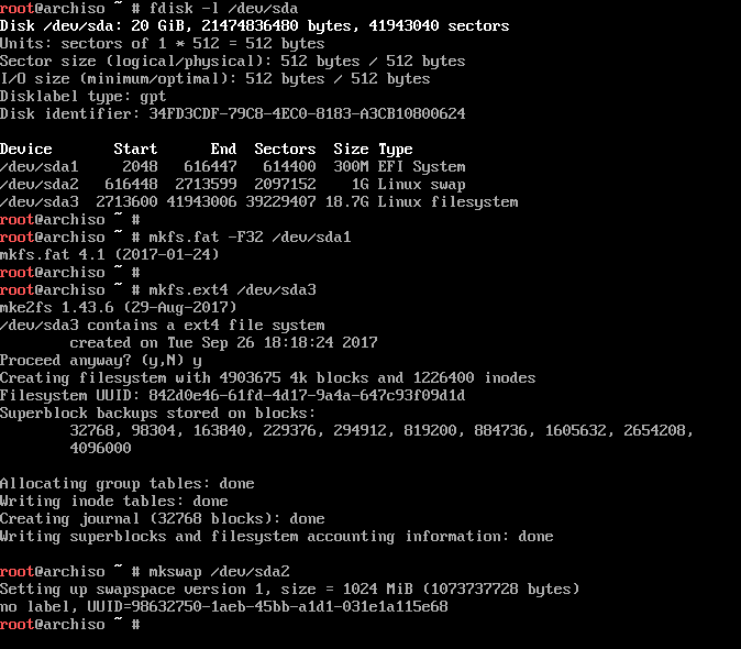 Opret Arch Linuk Filsystem